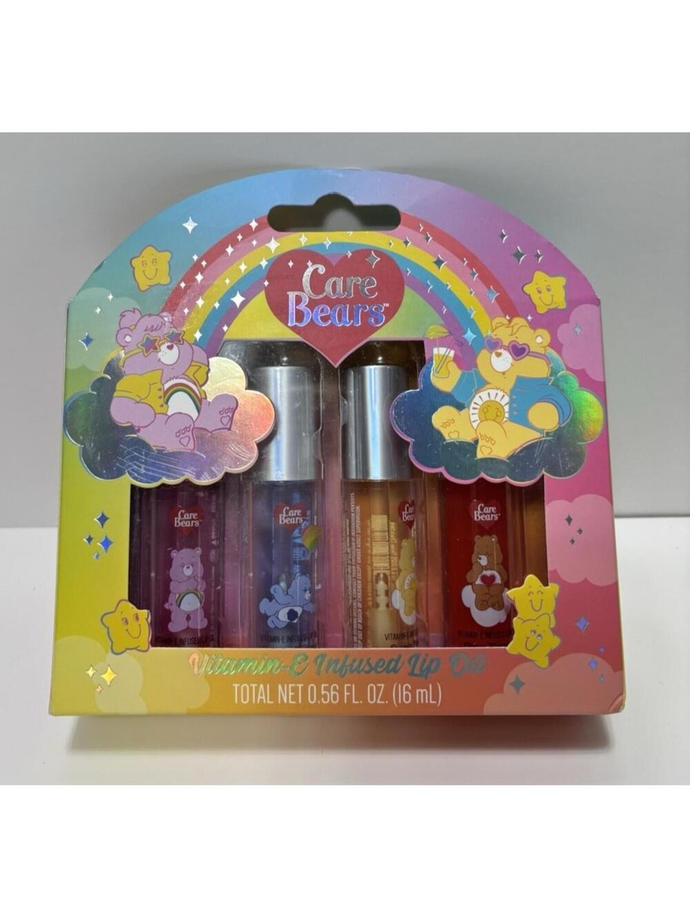 Care Bears Vitamin E Infused Lip Oils Set Hydrating Gloss Moisturizing Shine New